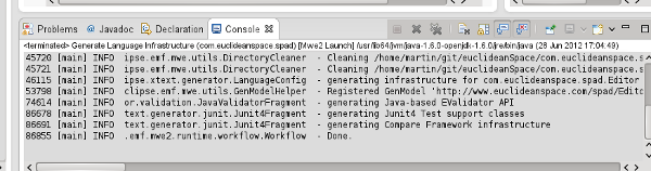 and select the option RunAs mwe2Workflow