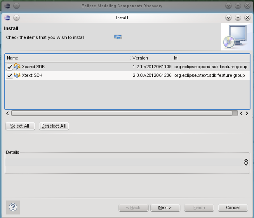 install modelling components